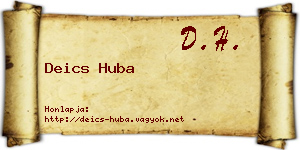 Deics Huba névjegykártya